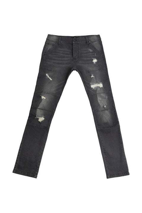 Smart 3D Ripped Slim Fit Jeans in grey - Toplook London