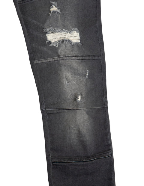 Smart 3D Ripped Slim Fit Jeans in grey - Toplook London