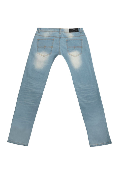 Southend Bold Ripped Slim Fit Jeans in light blue - Toplook London
