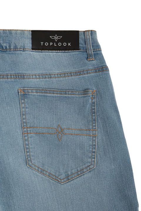Straight Jeans in light Seahawk Coloured wash - Toplook London