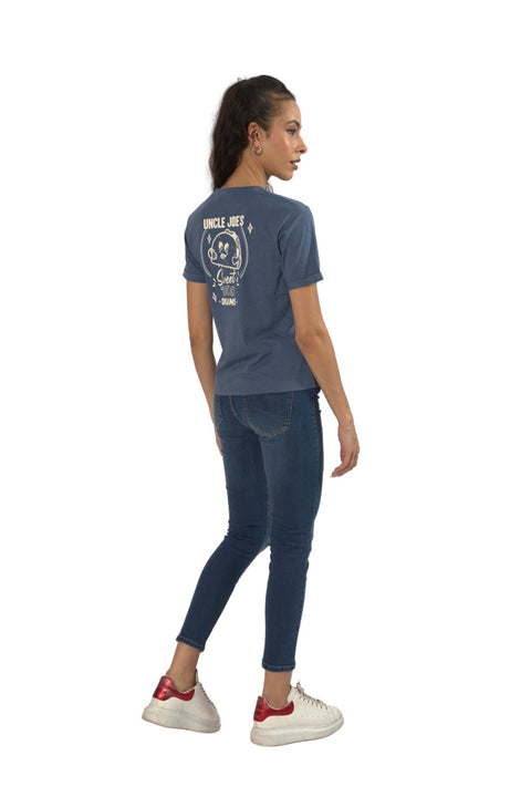 TOPLOOK Women's Extreme Distressed Slim Fit Jeans, Mid Blue - Toplook London