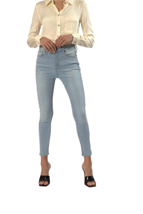 TOPLOOK Women's Skinny Midrise Stretch Jeggings, Light Blue - Toplook London