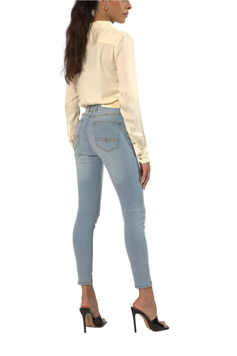 TOPLOOK Women's Skinny Midrise Stretch Jeggings, Light Blue - Toplook London