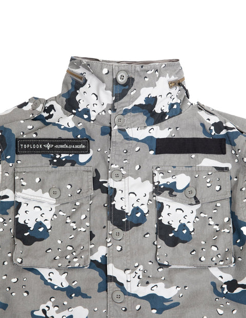 Utility Jacket in grey and blue - Toplook London