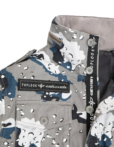 Utility Jacket in grey and blue - Toplook London
