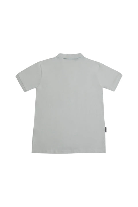 Vertical Panel Polo Shirt in baby blue - Toplook London