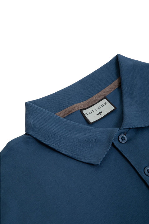 Vertical Panel Polo Shirt in dark blue - Toplook London