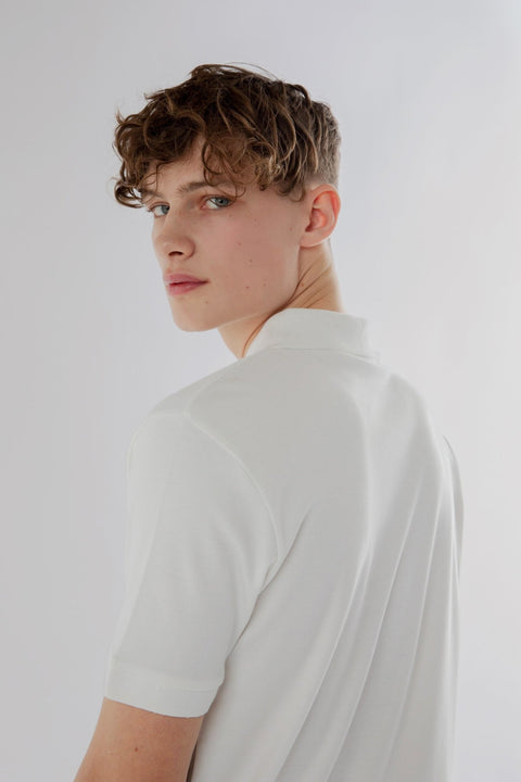 Vertical Panel Polo Shirt in grey marl - Toplook London