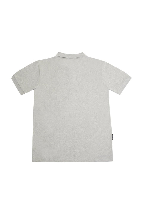 Vertical Panel Polo Shirt in grey marl - Toplook London