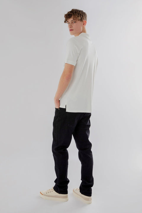 Vertical Panel Polo Shirt in grey marl - Toplook London