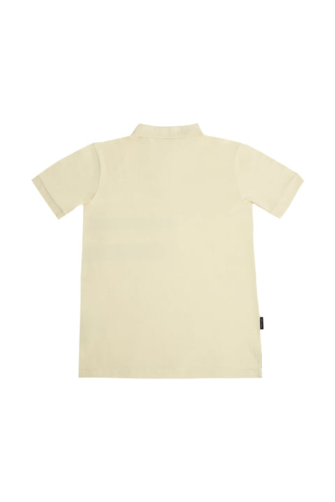 Vertical Panel Polo Shirt in pastel yellow - Toplook London