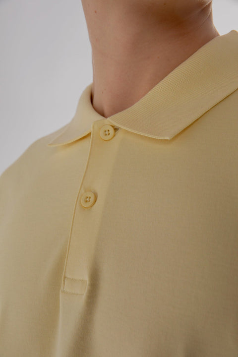 Vertical Panel Polo Shirt in pastel yellow - Toplook London