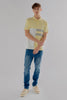 Vertical Panel Polo Shirt in pastel yellow - Toplook London