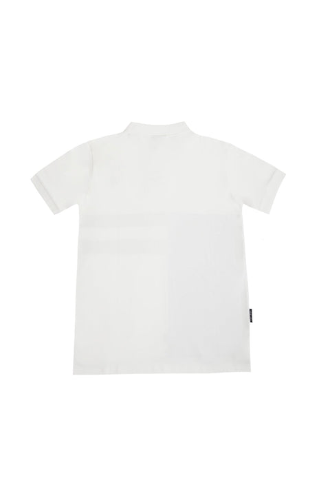 Vertical Panel Polo Shirt in white - Toplook London