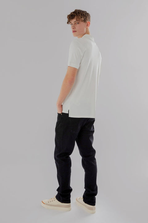 Vertical Panel Polo Shirt in white - Toplook London