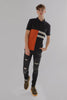 VERTICAL PANEL SHORT SLEEVE POLO SHIRT IN BLACK - Toplook London