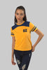 Women's Contrast Panel 3/4 Sleeve T-Shirt Top, Yellow - Toplook London