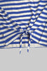 Women's Crewneck Short Sleeve Ringer Striped Twisted T-Shirt, Cobalt Stripe - Toplook London