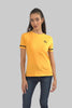 Women's Relaxed Cotton Short Sleeve Crew Neck T-Shirt, Dryed Yellow Slub - Toplook London