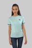 Women's Relaxed Cotton Short Sleeve Crew Neck T-Shirt, Porcelain Blue Slub - Toplook London