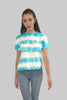Women's Tie Dye Casual T-Shirt Top, Green - Toplook London