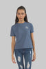 Women's Vintage Graphic Crew Neck T-Shirt, Indigo Marl - Toplook London