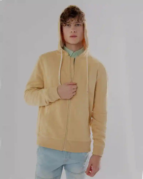 Mens Yellow Zip Up Hoodie